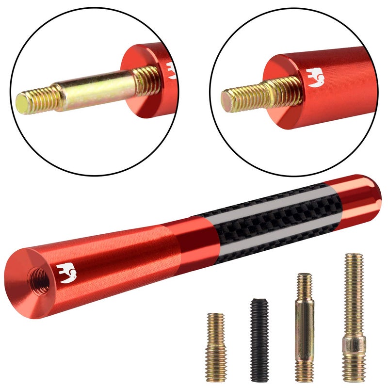 ONE250 Short Antenna, Compatible with Jeep Wrangler JK JKU JL JLU Rubicon Sahara Gladiator Renegade Cherokee Compass (2007-2024), Jeep Patriot (2007-2017) (Red) - Image 2